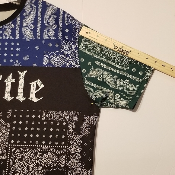 Encripted Hustle Shirt Skater Pull Over Short Sleeve Patchwork Big & Tall 3XL - Picture 6 of 9